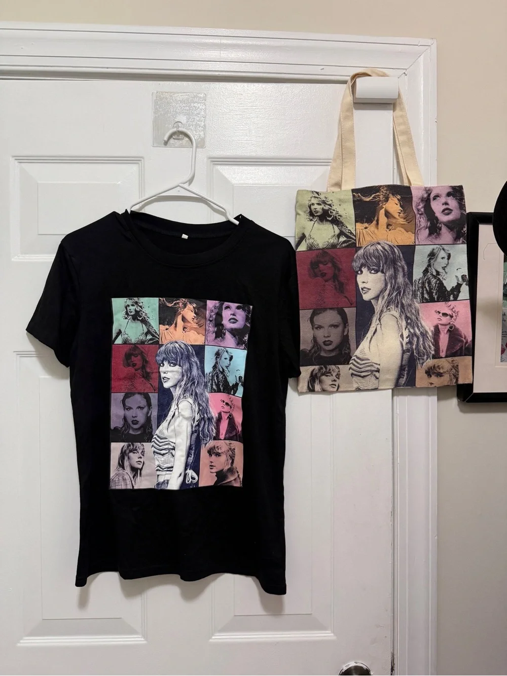 Taylor Swift Multicolor Photo Grid Tee with matching bag new never used